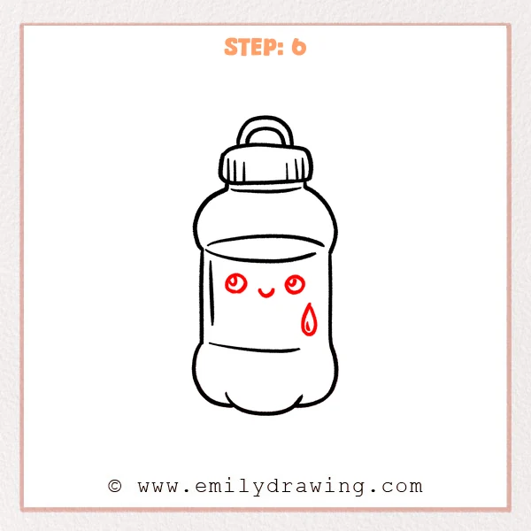 how to draw a water bottle - Step 6